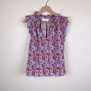 Xirena Bex Floral Ruffle Sleeve Top